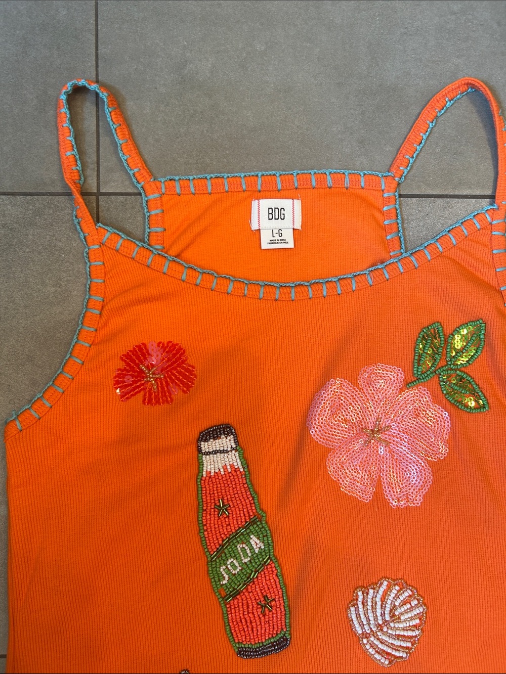Urban Outfitters Sequined Racer Back Tank Top - Picture 6 of 14